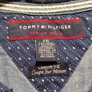 Xxl Tommy Hilfiger navy blue pattern long sleeve shirt